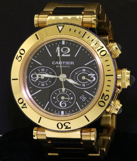 cartier pasha chrono gold automatic|cartier pasha seatimer chronograph.